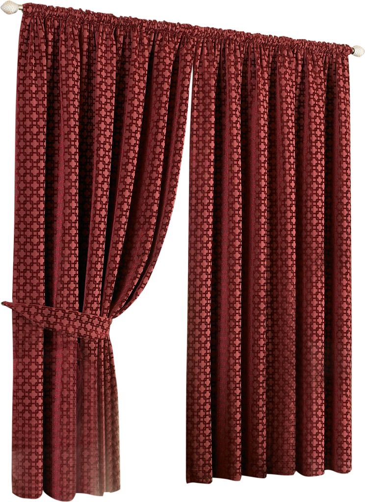 Riva Home Belmont Falten-Vorhänge RV187 (229x229cm) (Weinrot)
