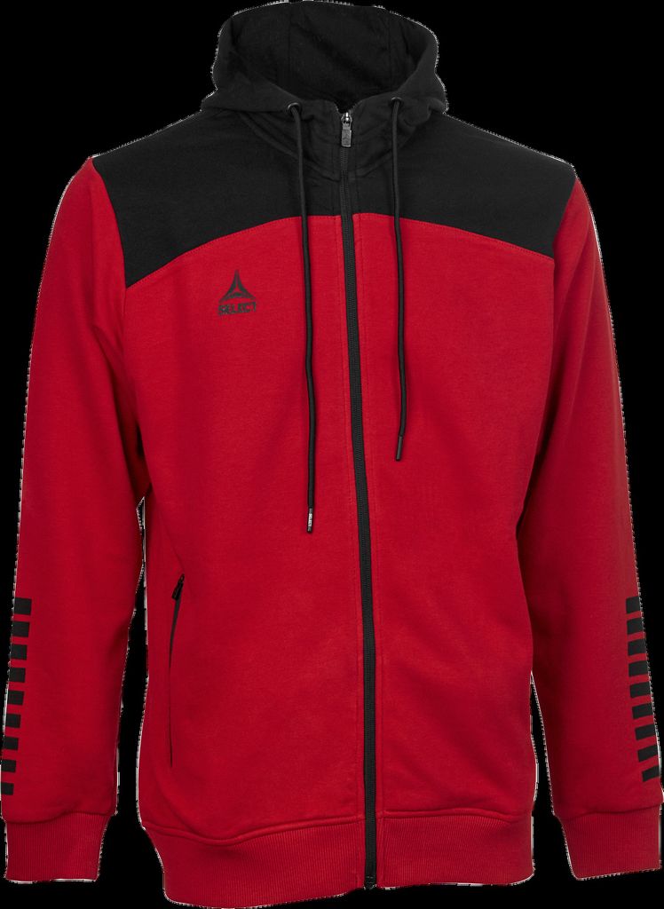 SELECT Kapuzen-Sweatjacke Oxford v22, Gr.XXXXXL, rot schwarz