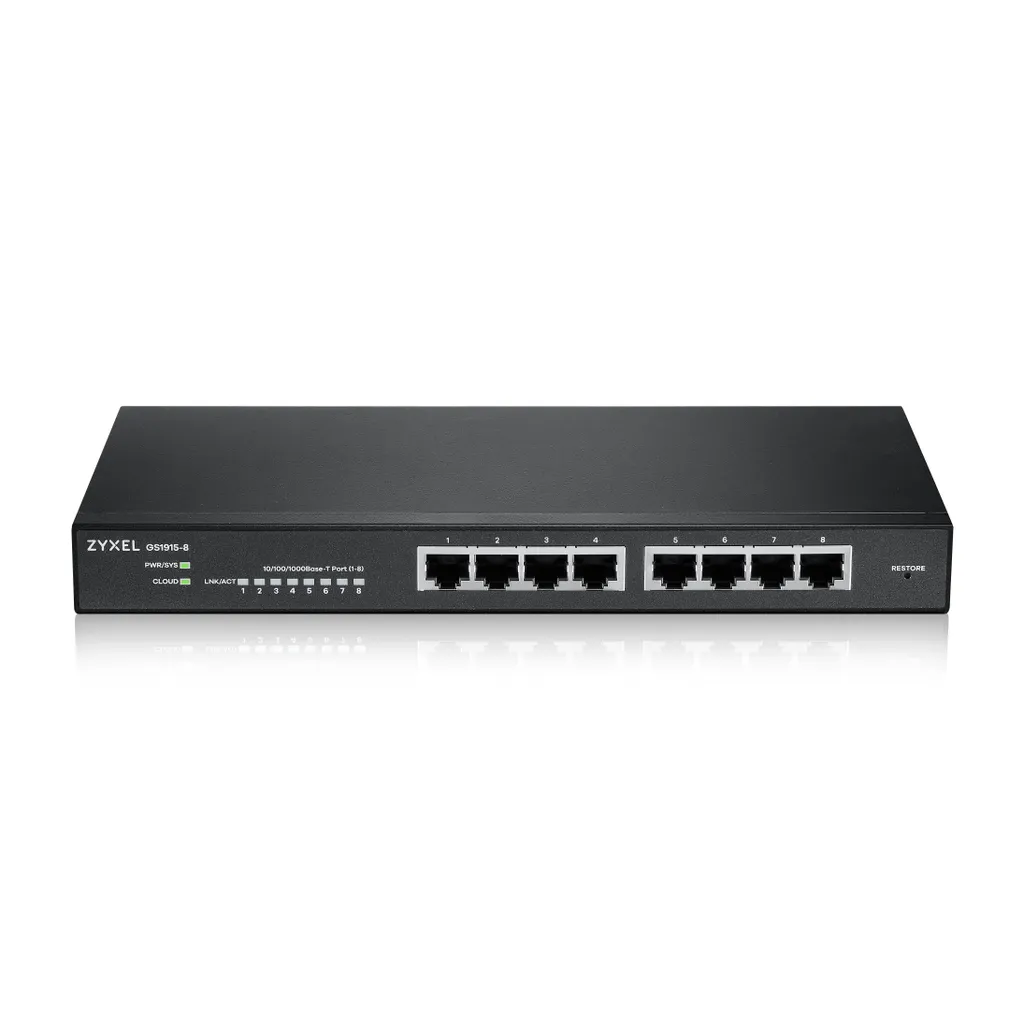 Switch 8 Ports pour Télétravail et PME Zyxel GS1915-8 Cloud Manageable