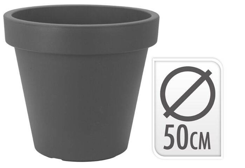 Pflanzgefäß Blumentopf Kunststoff 50cm anthrazit Pflanztopf Produktbild 