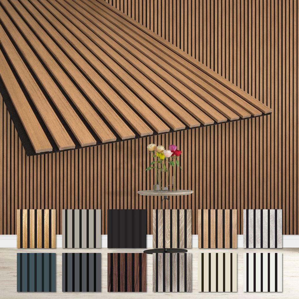 HEXIM Akustikpaneele 278x60cm - flexible Lamellenwand Holz Produktbild 