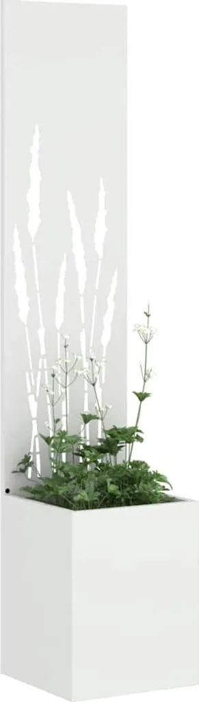 vidaXL Pannello Privacy Giardino Bianco 32x140 cm - Acciaio Robusto - 3