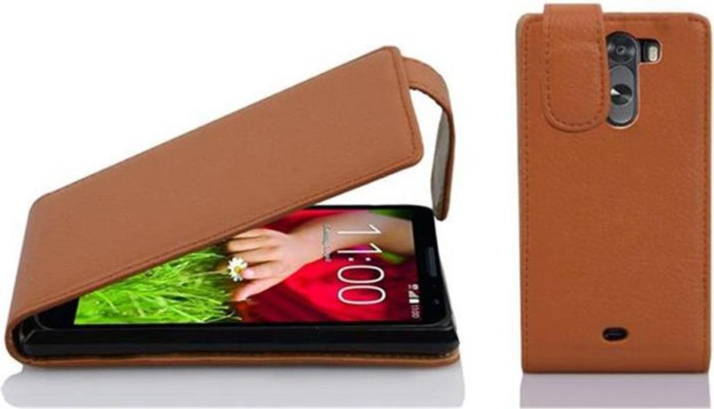 Cadorabo Schutzhülle für LG G2 MINI Hülle in Braun Flip Etui Handyhülle Case Cover Kunstleder