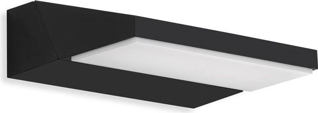 A black LED outdoor wall light with a white diffuser.