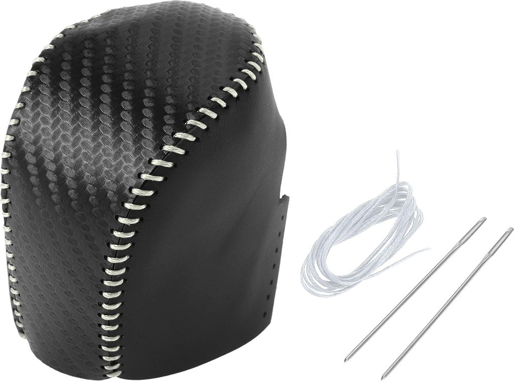 Getriebeschaltknaufabdeckung Schaltknaufschutz für Honda HR-V 2023-2024 Schwarz Carbonfaser Grau Kunstleder 1 Stück rutschfester Auto