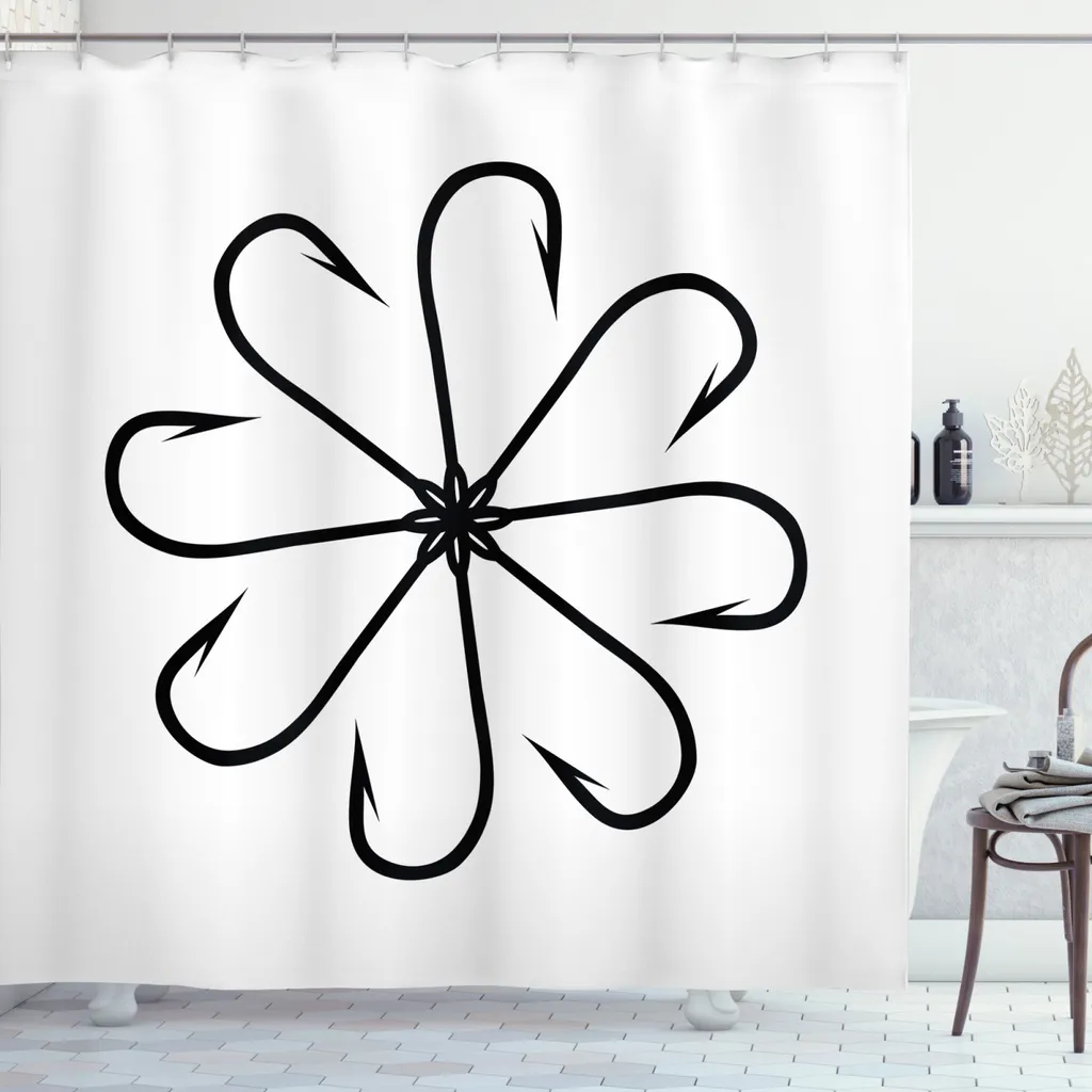 Tenda Doccia In PEVA Antimuffa 180x180 Cm Con Ganci E Occhielli - Nero, Lavabile E Impermeabile Per Bagno - 5