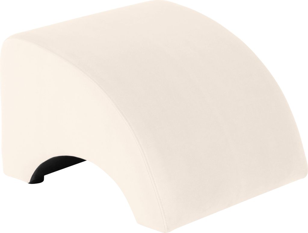 Max Winzer Hocker Brandford - Samtvelours creme - Maße: 52 x 54 x 37 cm
