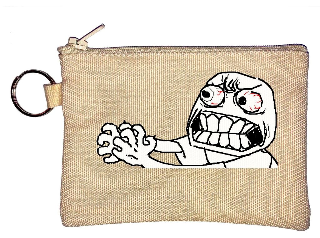 Schlüsselanhänger Münzbörse Rage Comic Angry Meme Beige