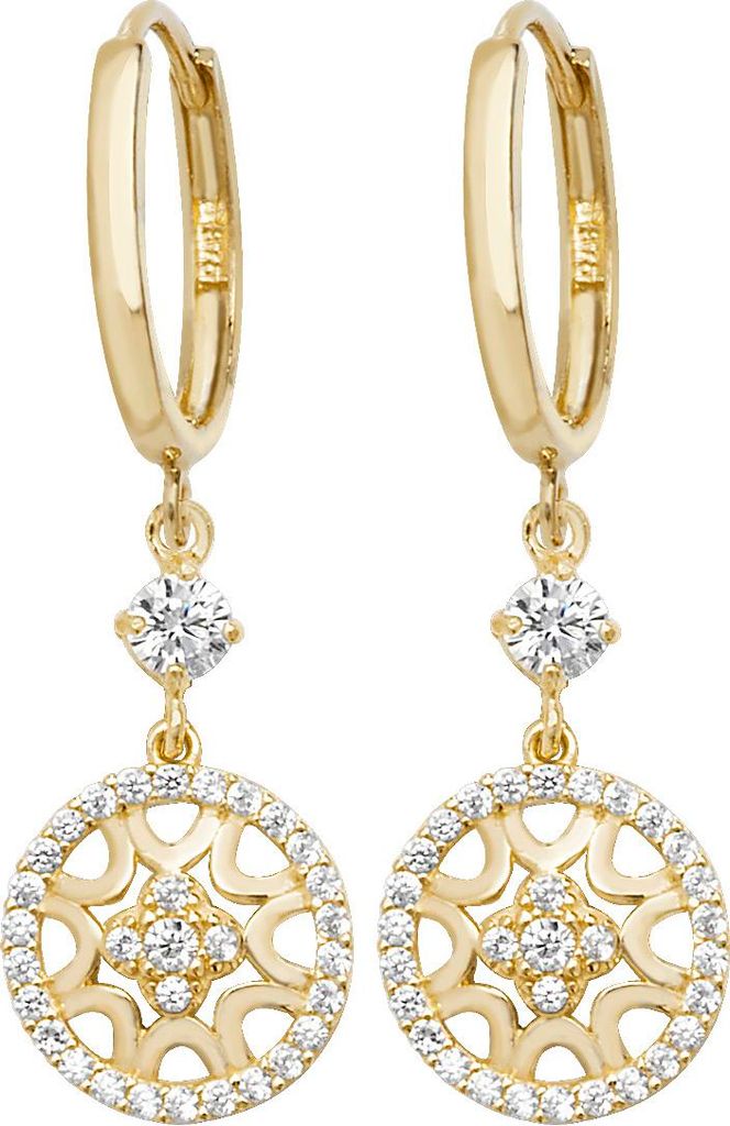 Elegante 9 Karat (375) Gold Damen - Paar Ohrringe mit Produktbild 