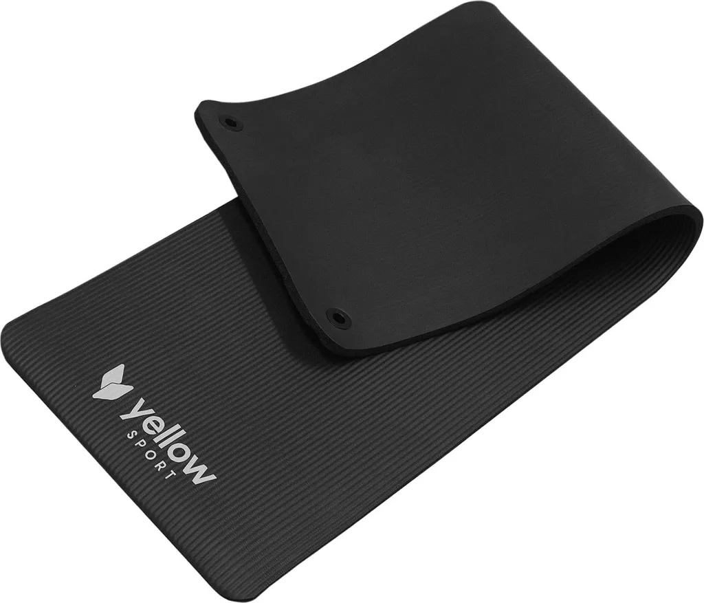 Tapis de gymnastique perforé en NBR noir 183cm pour fitness et yoga