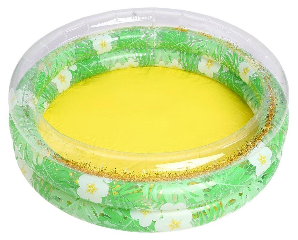 Aufblasbarer Kinderpool & Bällebad, Indoor Spielpool aus PVC, Planschbecken für Kinder ab 3 Jahren, 120cm, Blume