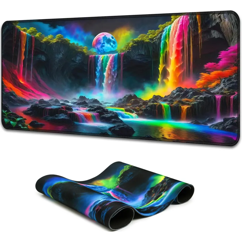 Tapis de souris XXL imperméable et phosphorescent avec base antidérapante