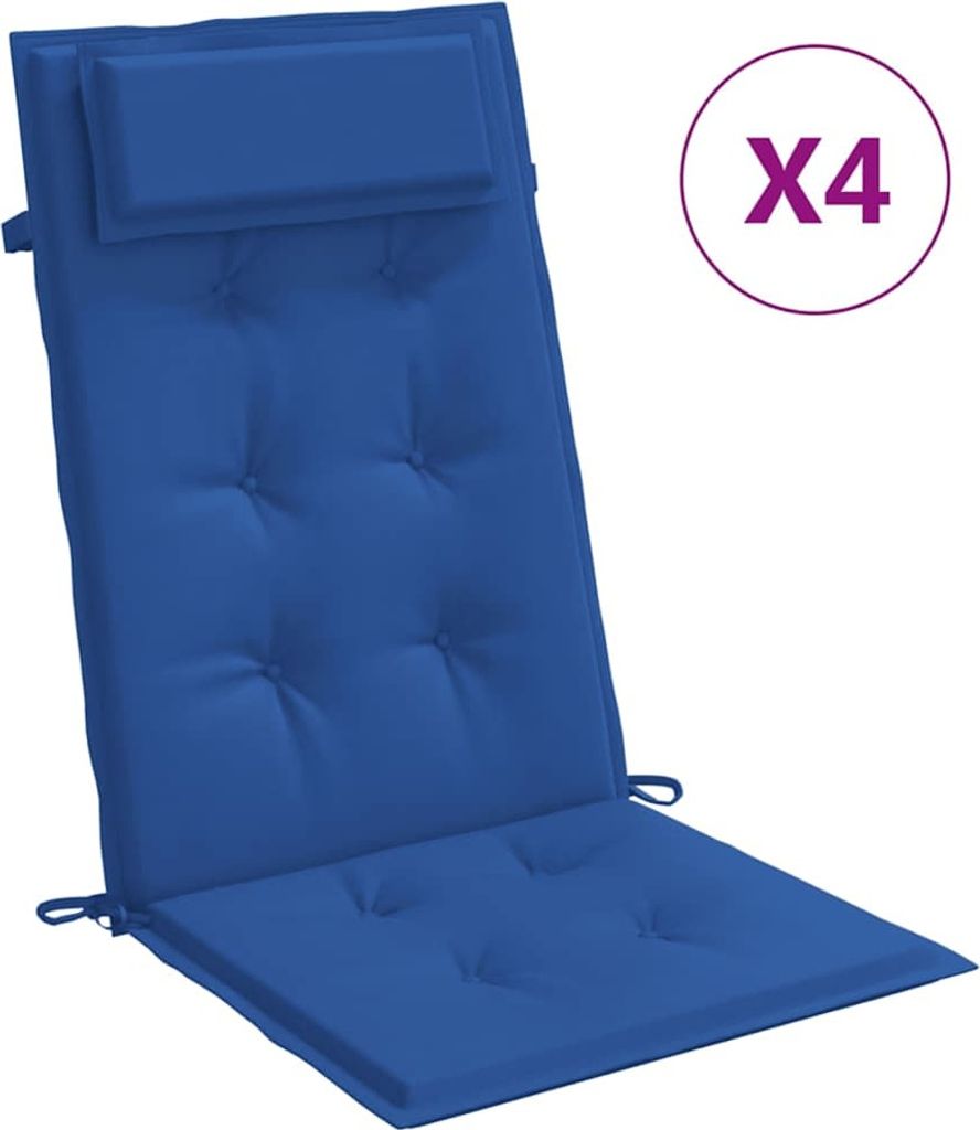 vidaXL Hochlehner-Auflagen 4 Stk. Königsblau Oxford-Gewebe