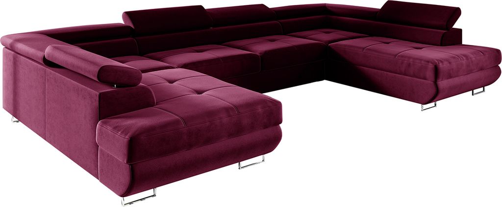 U-förmiges 5-Sitzer-Sofa mit Bettkasten Wilson Bordeaux