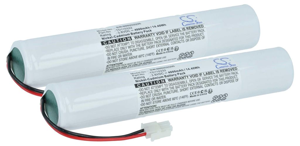 vhbw 2x Akku kompatibel mit Schneider T-AMB-E OVA58914, S-AMB-E OVA58908, S-AMB OVA58903 Fluchtweg, Notfallbeleuchtung (4000 mAh, 3,6 V, NiCd)