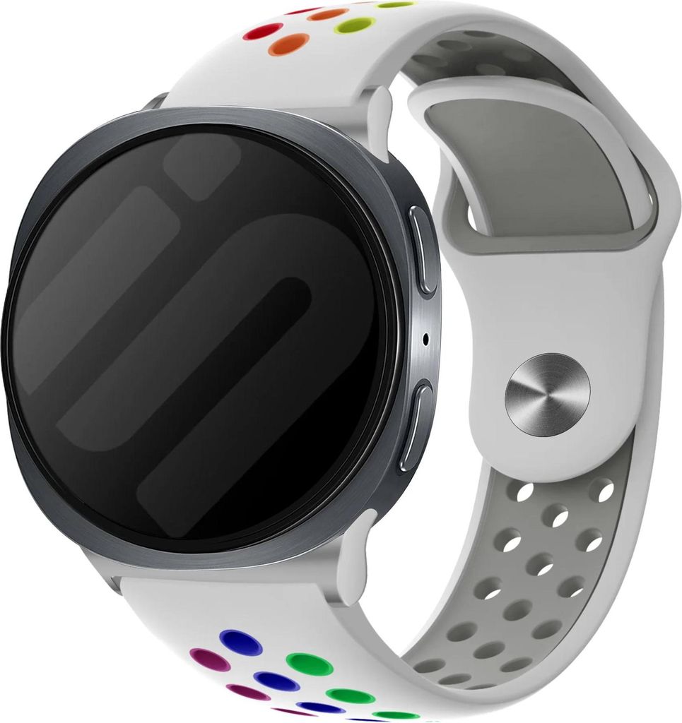 Strap-it Silikon-Sportband mit Schnappverschluss - passend für Samsung Galaxy Watch 8 - 40mm / Galaxy Watch 8 - 44mm / Galaxy Watch 8 Classic (wei...