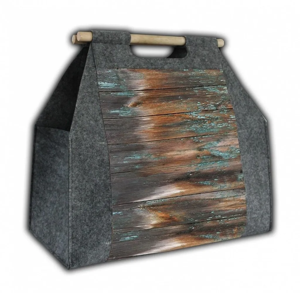 Borsa Porta Giornali e Legna Bertoni Feltro Grigio | Stile Havana