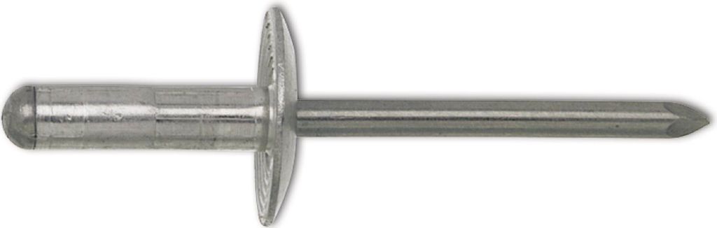 Mehrbereichsniete Großflachkopf 4.8x16.9 Kopf 16 mm Aluminium mit Edelstahldorn