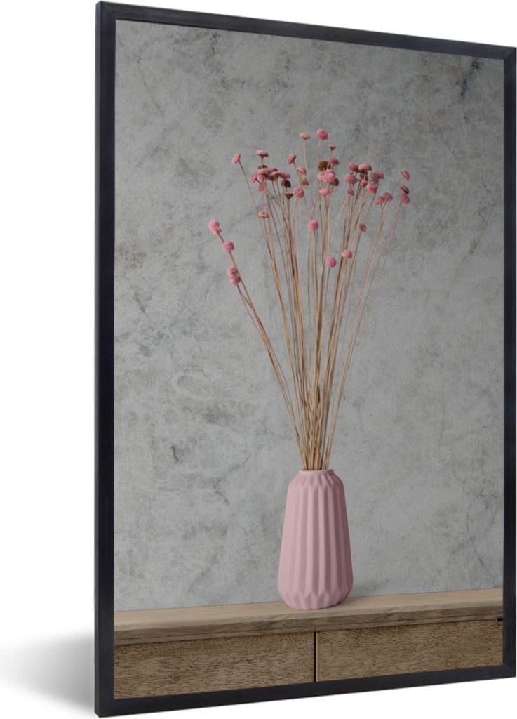 MuchoWow Gerahmtes Poster Blumen - Vase - Stilleben 20x30 cm - Poster mit Schwarzem Bilderrahmen Wandposter Rahmen Foto Bilder - Drucken - Bilder...