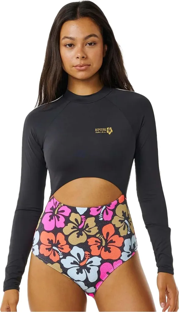 T-shirt à manches longues Rip Curl en pur coton noir taille M premium