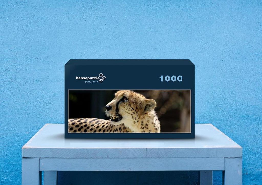 hansepuzzle 82659 - Gepard Puzzle, 1050 Teile, Natur, 60,0 x 46,0cm mit hochwertiger Aufbewahrung, Kartonbox und wiederverschließbarem Beutel