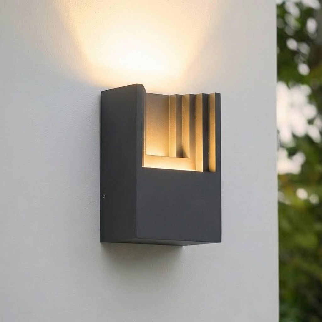 Lindby LED-Außenwandleuchte Aurali, 1-flg., schwarz, IP65