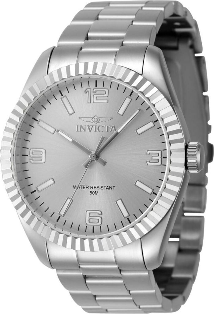 Invicta Specialty 47449 Herren uhr - Wasserdicht - Analog - Quarzuhrwerk - Edelstahl mit silbernen zifferblat - 43mm