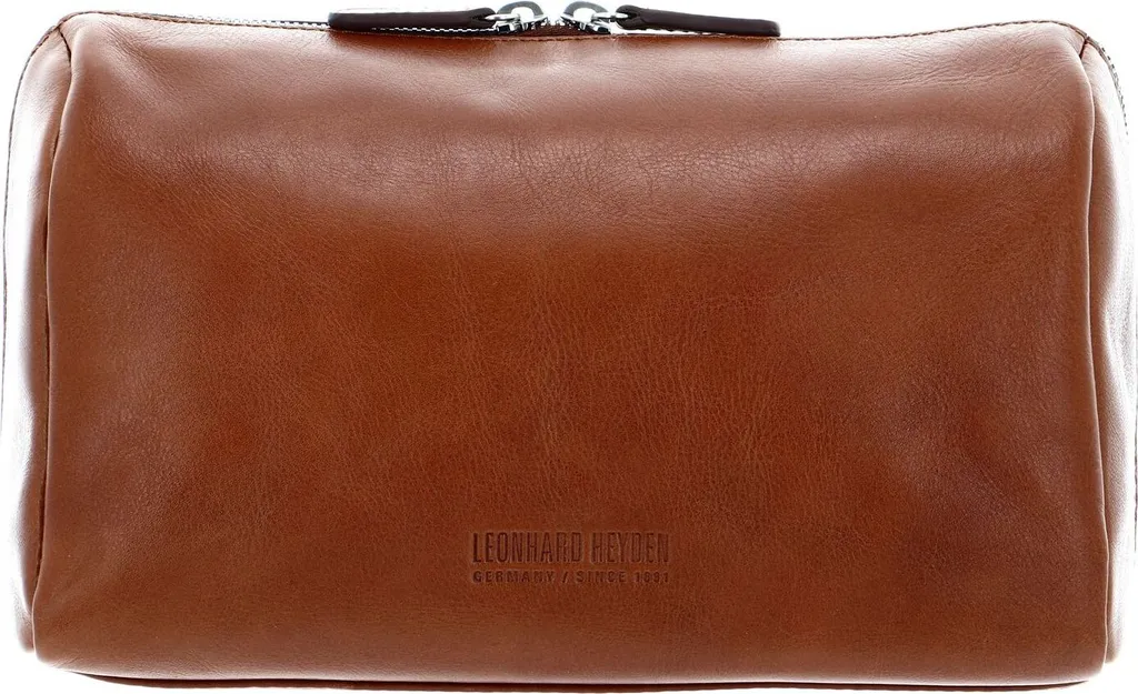 Organisateur de Voyage Cambridge Cuir Cognac pour Soins et Rasage