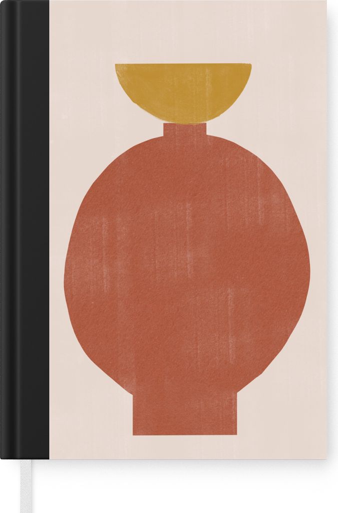 MuchoWow Notizbuch Tagebuch Haushaltsbuch Notebook A5 Vase - Pastell - Linien - Gelb - Notizblock - Notizheft - Notebook - Schreibblock - Papier