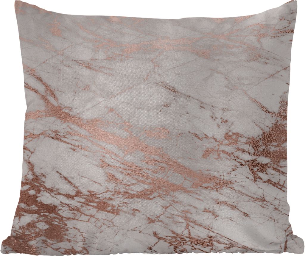 MuchoWow Outdoor Kissen - Marmor - Rosa - Luxus - Marmoroptik - Glitzer - Design - 50x50 cm - Wetterfest - Lounge Kissen - Komfortabel - Kissen m...