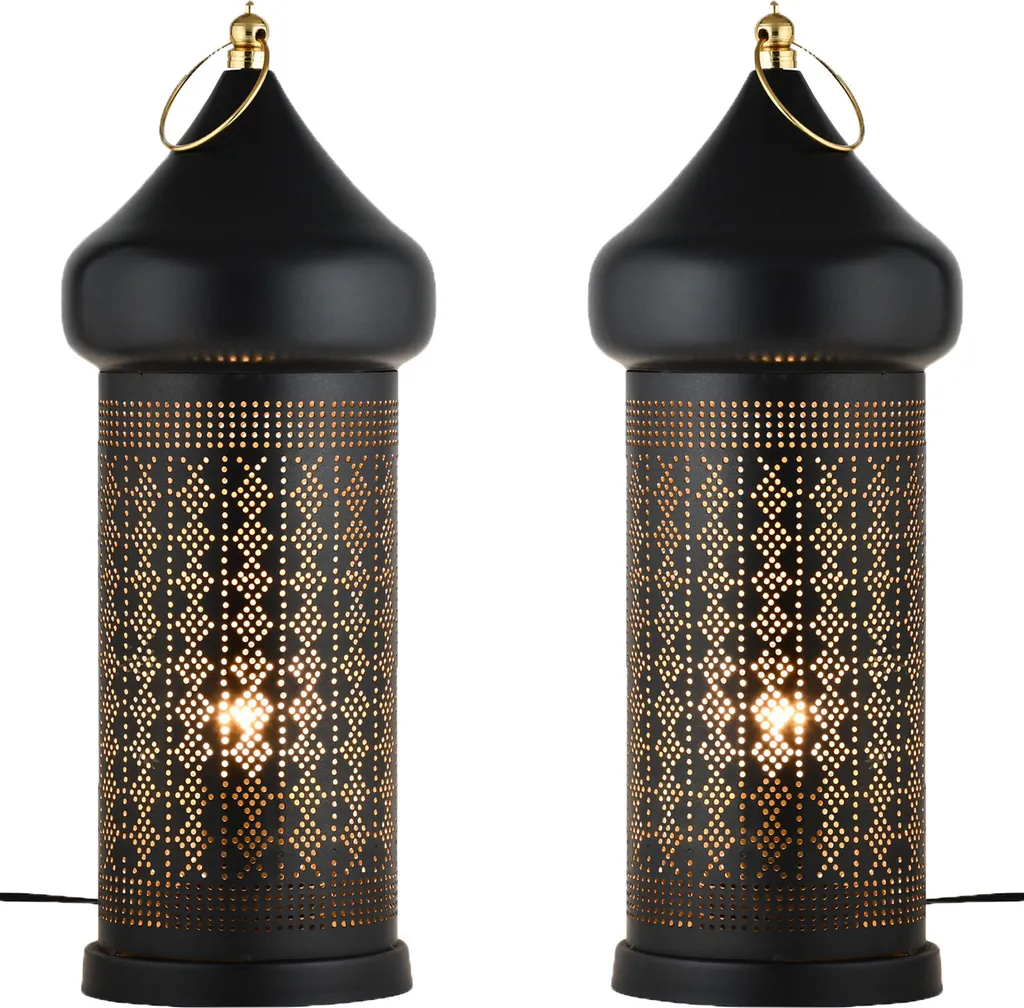 Set 2 Lampade Tavolo Orientali 45cm | Decorazione Casa Accogliente