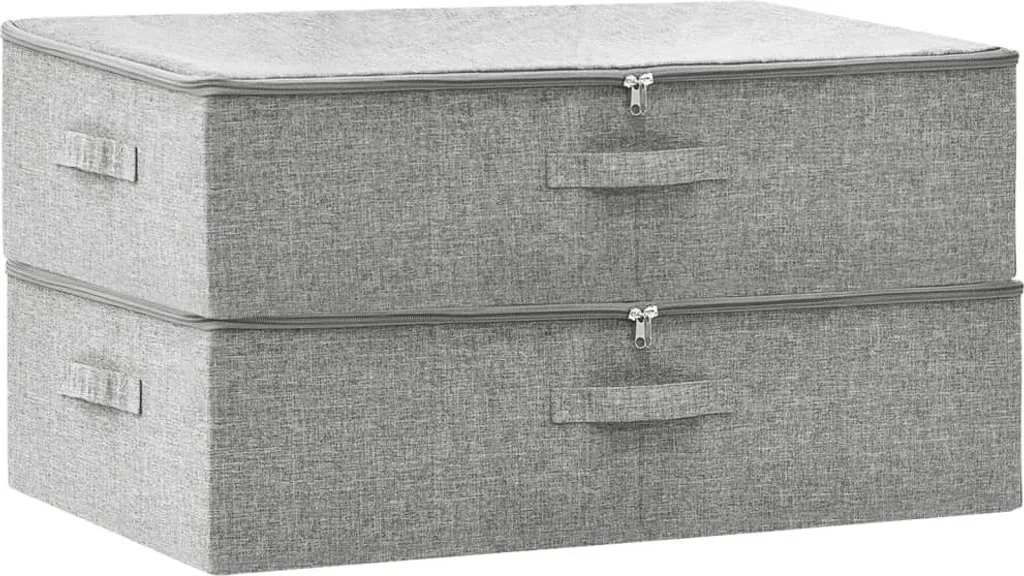Gagnez de la place avec la boîte de rangement tissu gris 70x40x18 cm