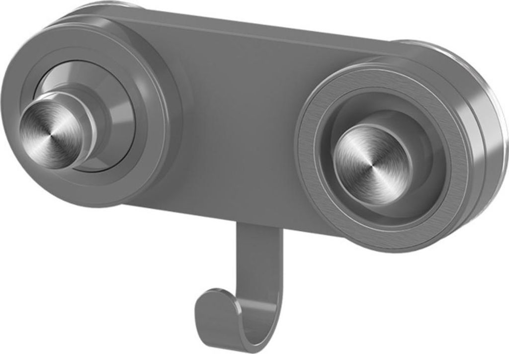 INF Magnetischer Fönhalter mit Saugnapf - Wandhalterung für Bad & Reise Grau