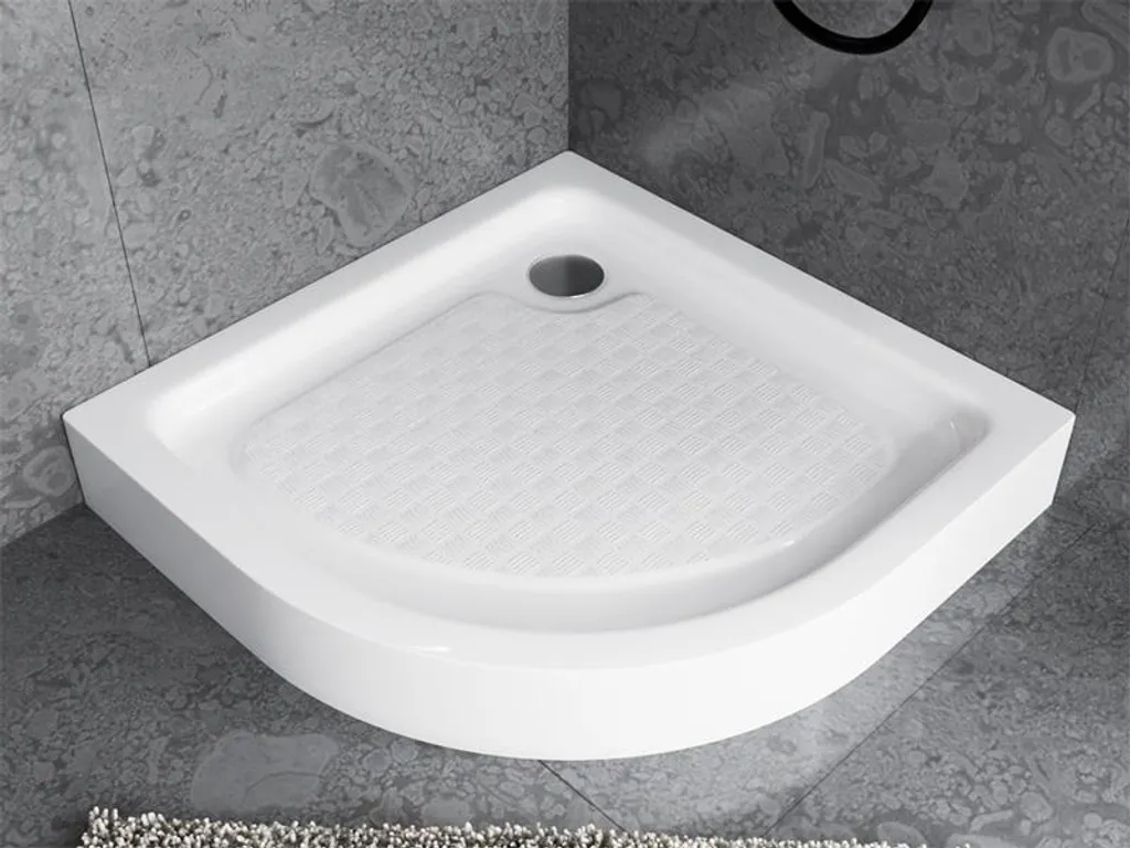 Receveur de douche semi-circulaire 90x90 ECOLAM Ben avec siphon plat