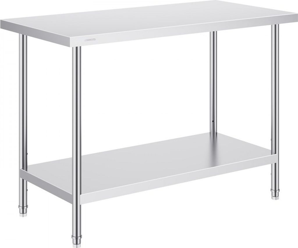 Edelstahl Arbeits- und Vorbereitungstisch - 610x1219x864mm - multifunktionaler Arbeitstisch - ideal für Gastronomie und Handwerk