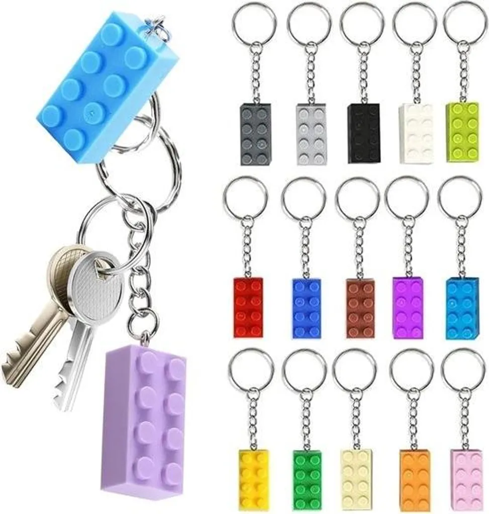 Porte-clés briques pour anniversaire enfant, 15 cadeaux invités créatifs