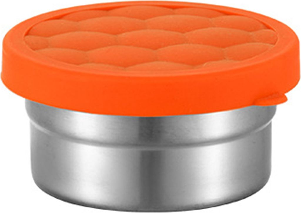 Snackbehälter aus Edelstahl für Kinder, auslaufsicherer Lebensmittelbehälter für Kleinkinder mit Silikondeckel, stapelbare Lunchbox aus Metall ...