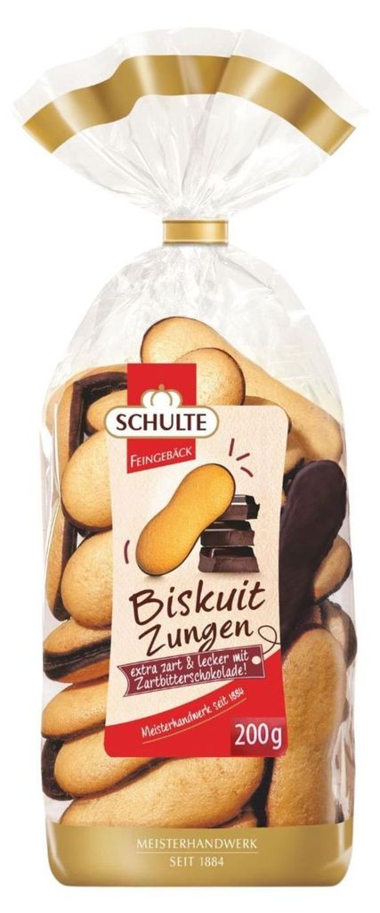 Schulte Biskuitzungen Zartbitter, 200g Produktbild 
