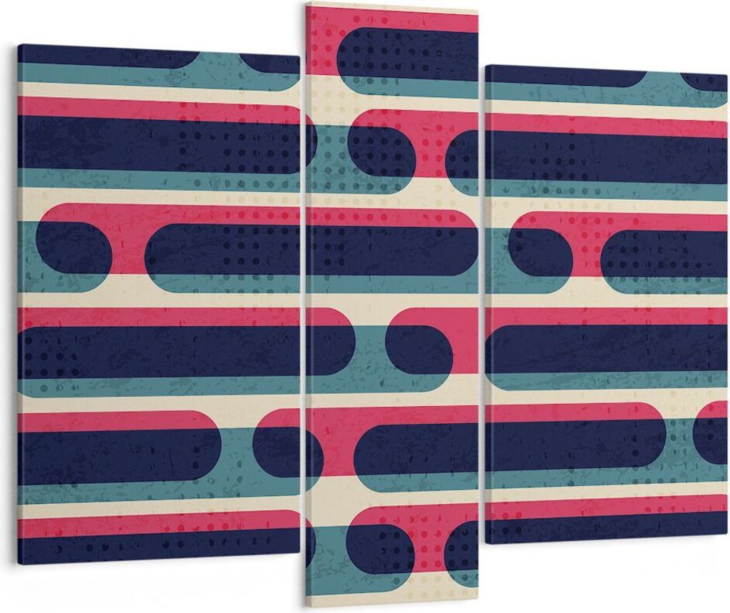 Bild auf Leinwand - Leinwandbild - 3 Teile - Abstraktion Muster Modern - 95x80cm - Wand Bild - Wanddeko - Wandbilder - Leinwanddruck - Bilder - Wan...