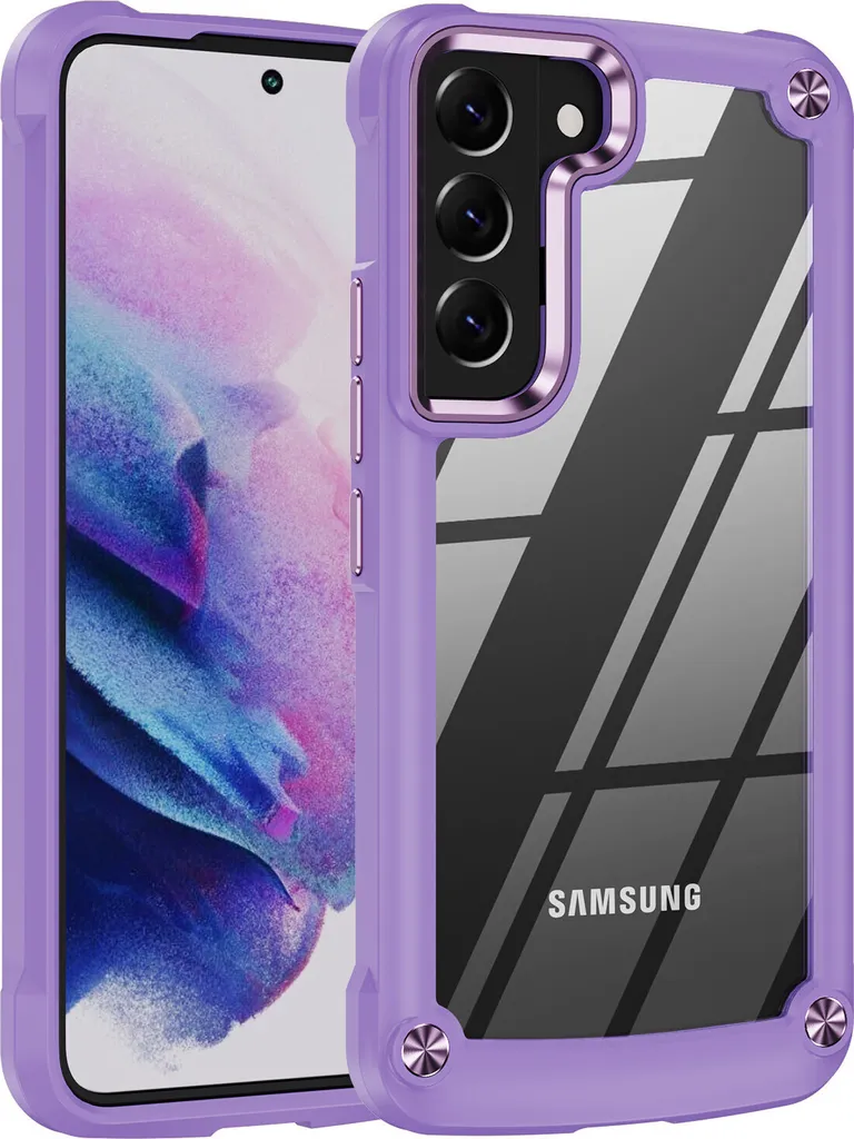 Cover Samsung Galaxy S21 5G Viola - Trasparente PC TPU Hybrid Case