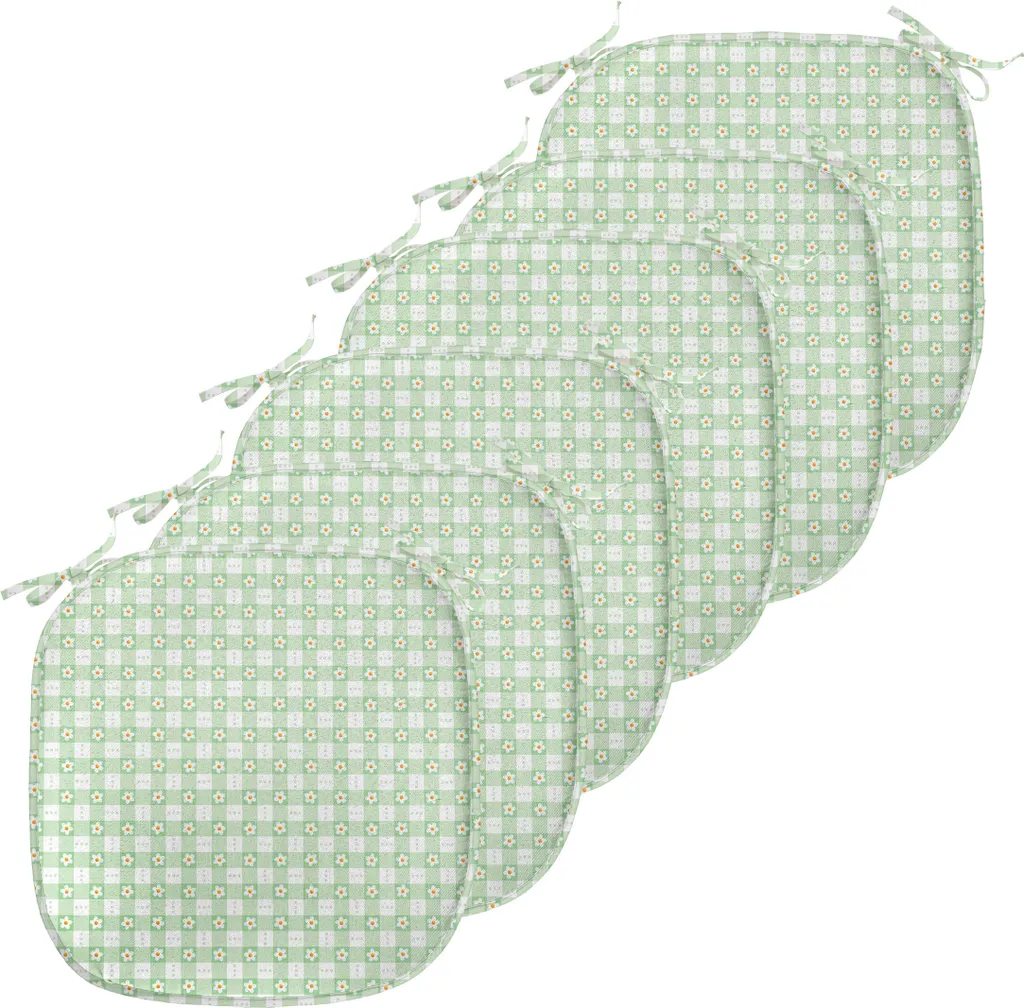 Coussins de Chaise Anti-Glisse et Anti-Taches Lot de 6 Vert Menthe