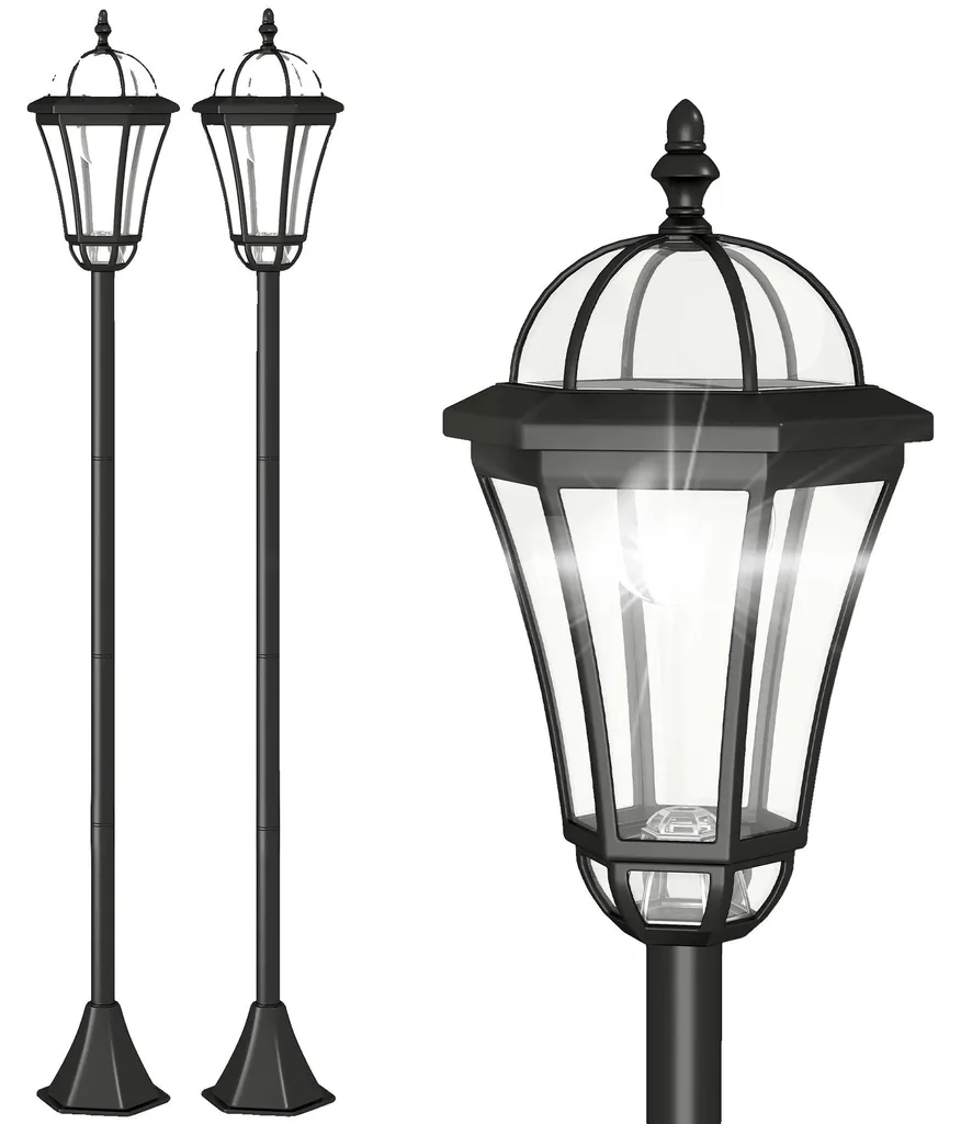 Lampadaire solaire pour balisage extérieur 129 cm idéal jardin et cour