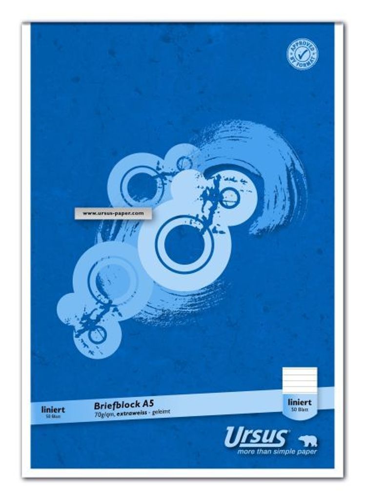 Ursus Basic Briefblock A5 50 Blatt 70g/qm liniert