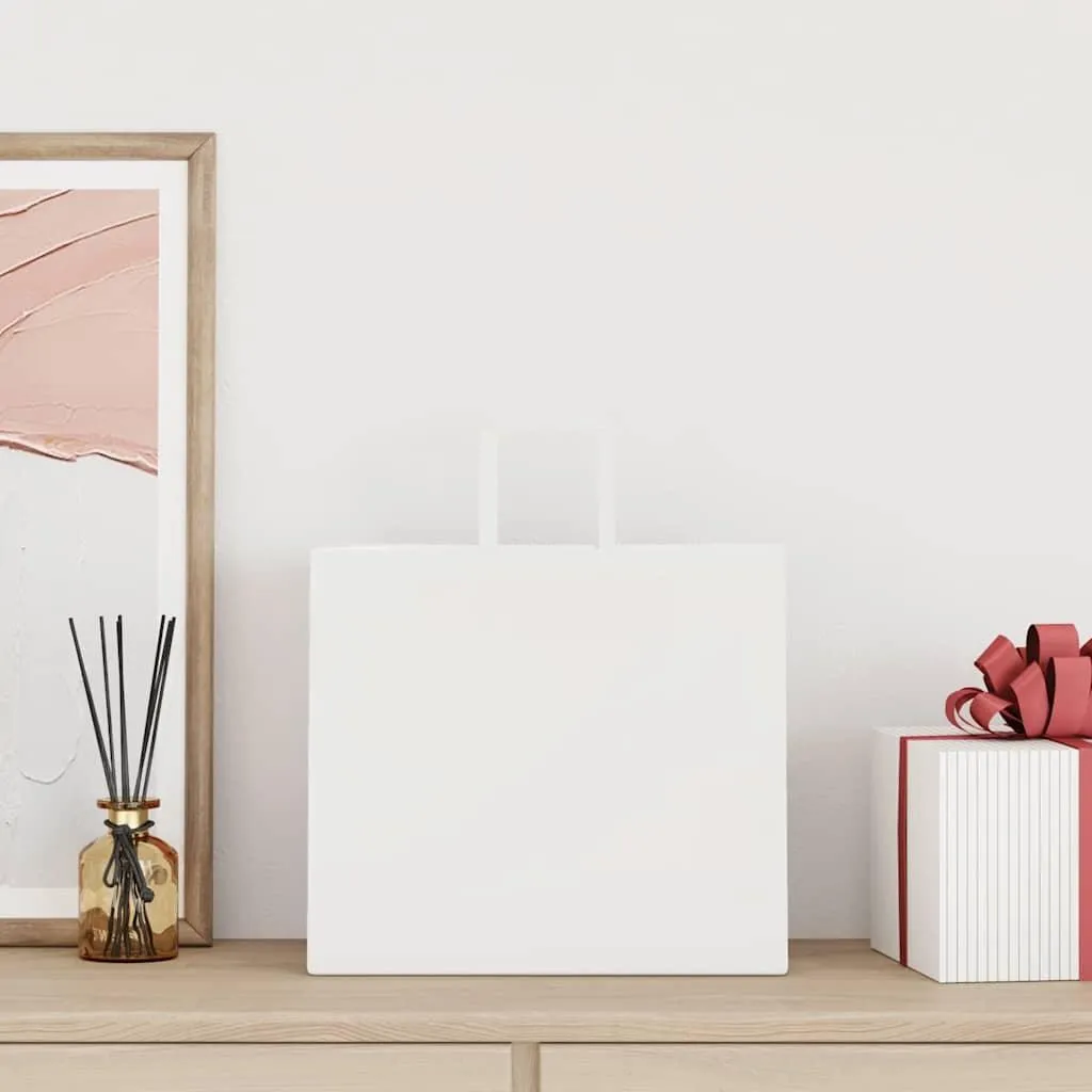Set 50 Buste Regalo Carta Kraft Bianca vidaXL 32x22x28 cm con Manico
