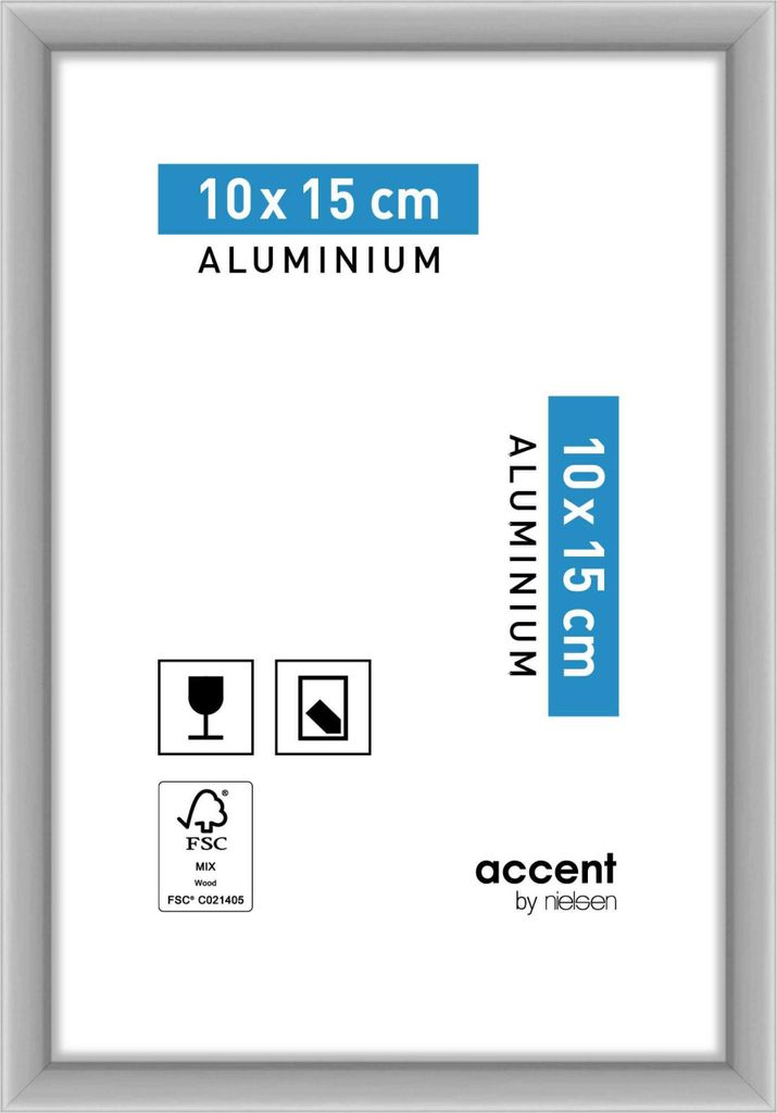 accent by nielsen Aluminium Bilderrahmen Accent, 10x15 cm, Silber Matt