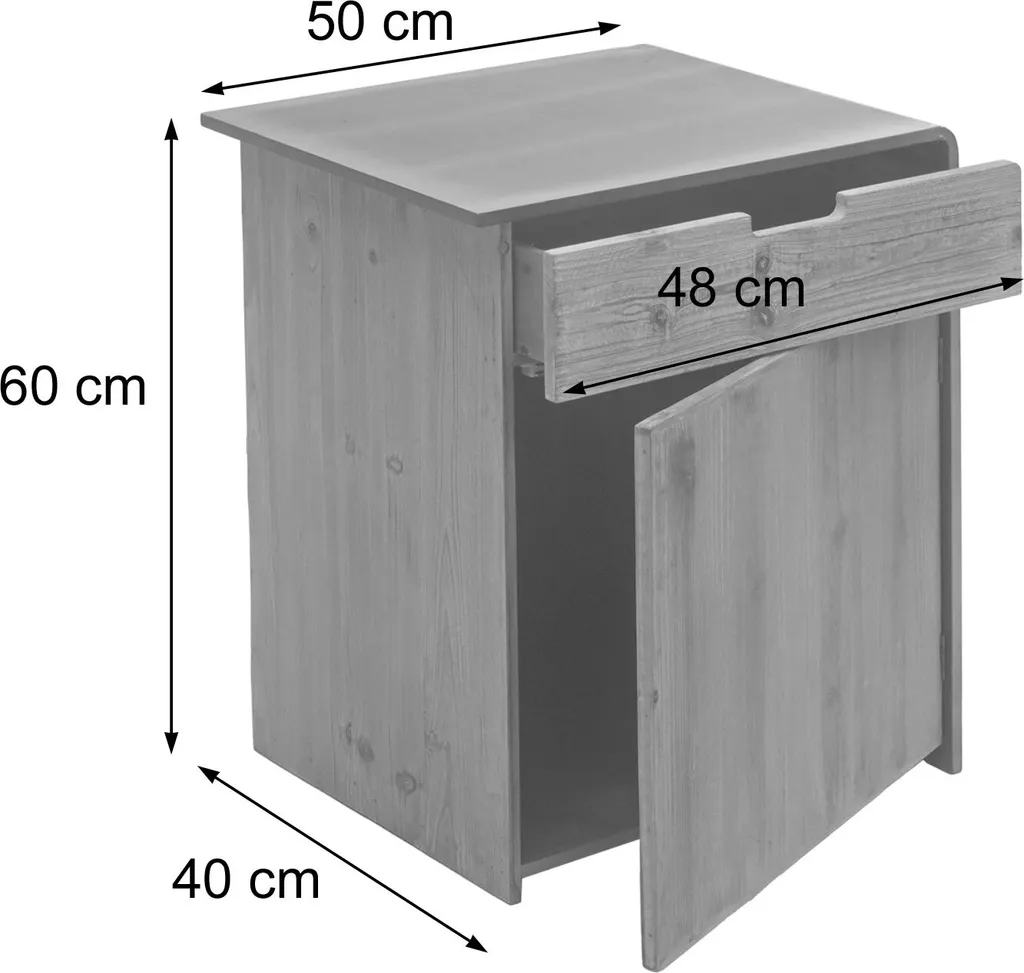 Rangement Gain de Place Bois Massif - Commode Compacte Style Industriel - 8