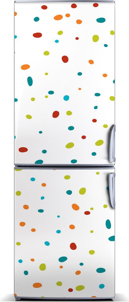 Tulup Kühlschrankdekoration - Magnetmatte - 60 cm x 180 cm - Magnet auf dem Kühlschrank - Farbige Punkte