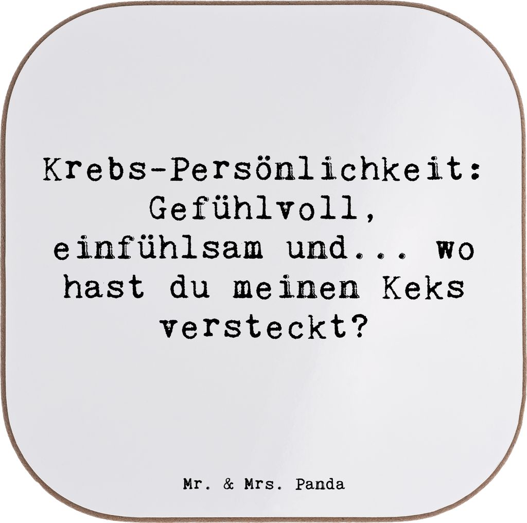 Mr. & Mrs. Panda Tischschoner Spruch Krebs Gefühlswelt - Weiß - Geschenk, Tassenuntersetzer, Einfühlungsvermögen, gläseruntersetzer, Geschenke...