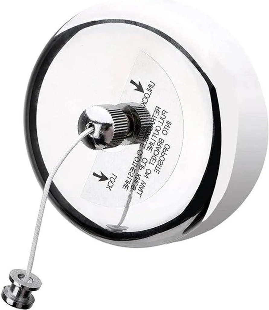 Corde à linge rétractable 3,8m en acier inox pour salle de bain d'hôtel