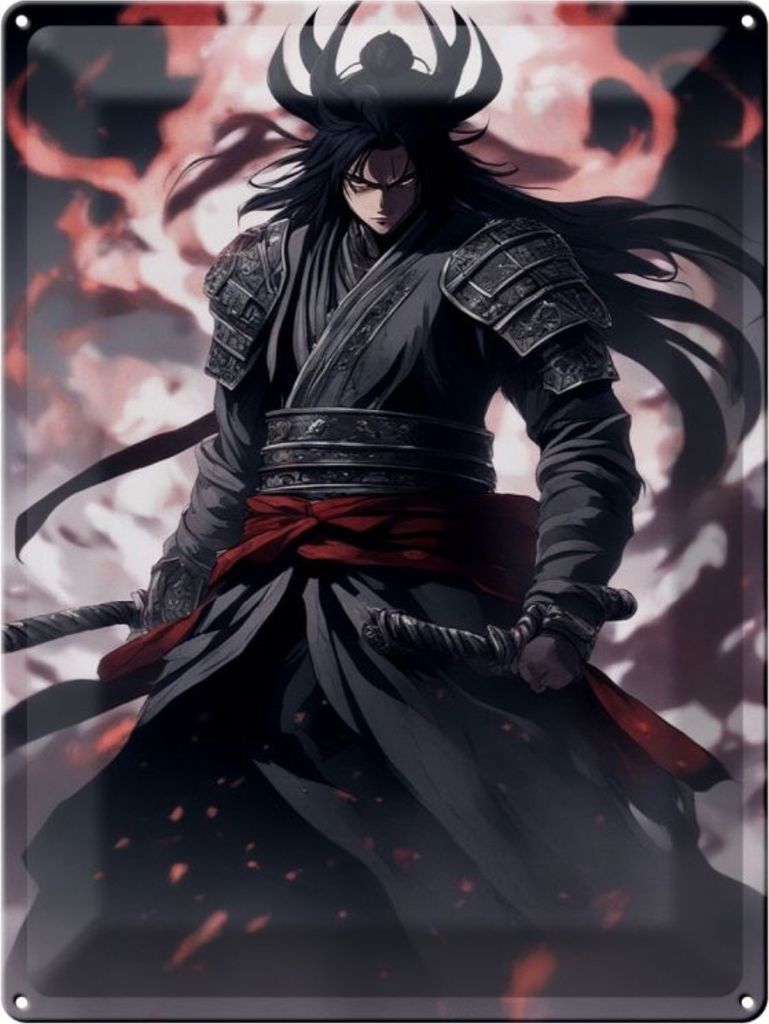 Blechschild 12x18cm Dunkler Schatten Samurai Z-Kämpfer
